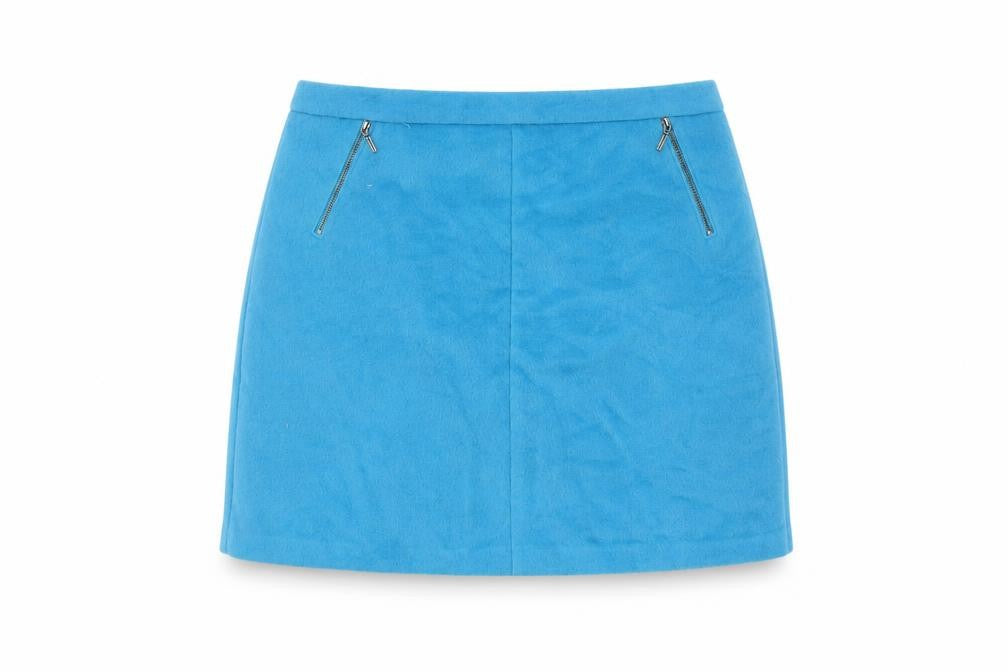 Marks and Spencer Women Blue Short Wool Blend Pencil Skirt Size 16