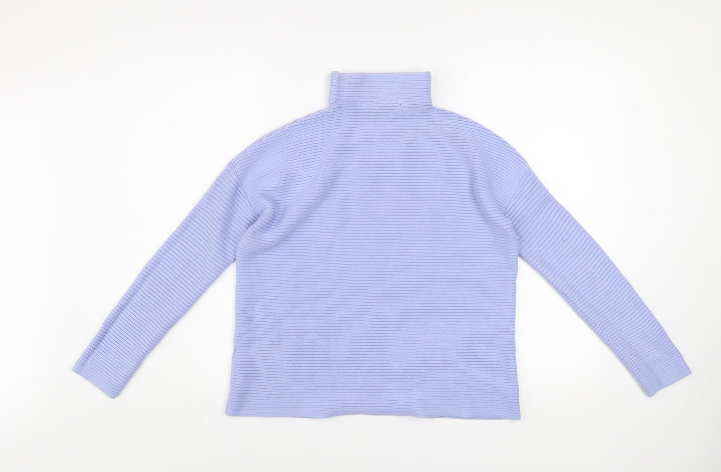 French Connection Women’s Blue Roll Neck Ribbed Knit Jumper Size S