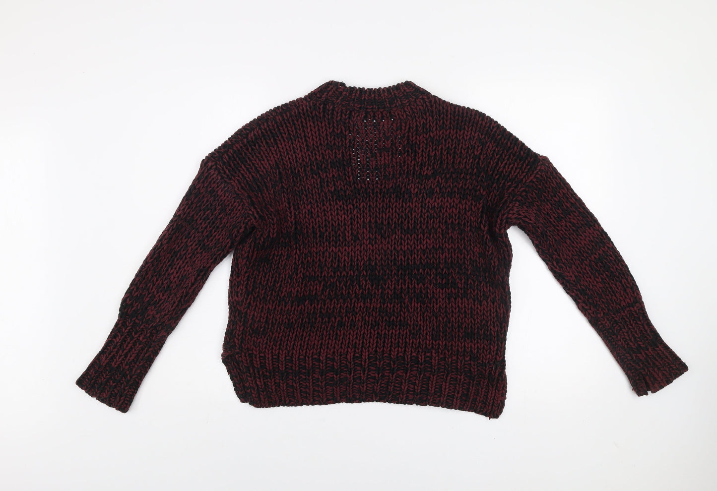 Superdry Men's Red Chunky Knit Pullover Jumper Size S