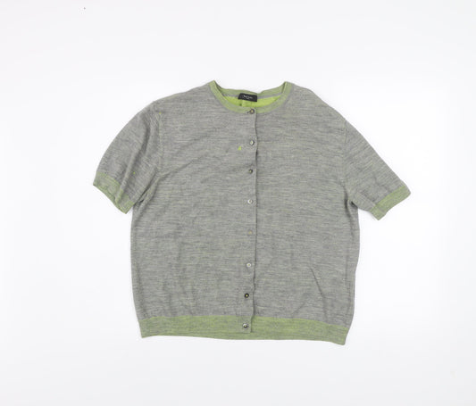 Womens UK L Regular Paul Smith Grey Cardigan Tight-Knit