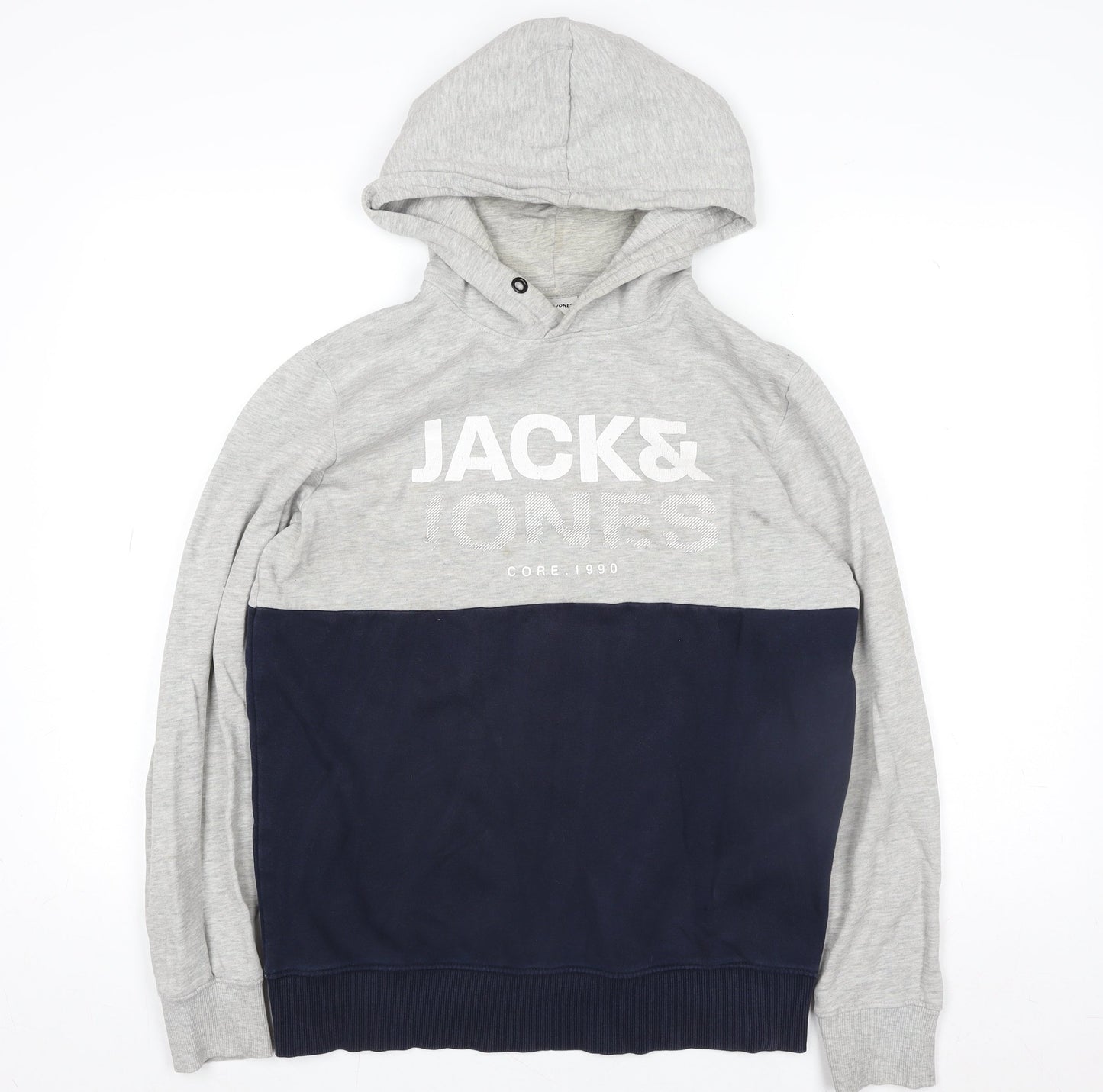 Mens UK L Regular JACK & JONES Grey Pullover Hoodie