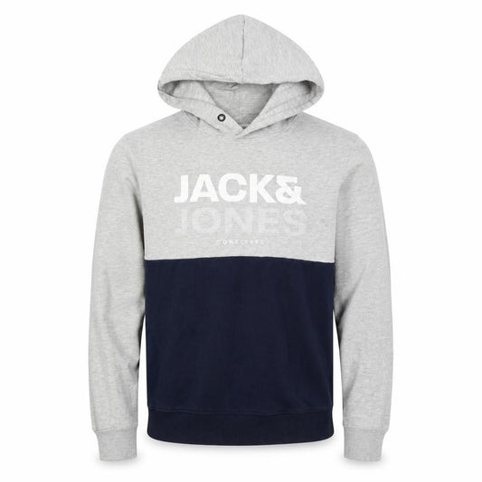 Mens UK L Regular JACK & JONES Grey Pullover Hoodie