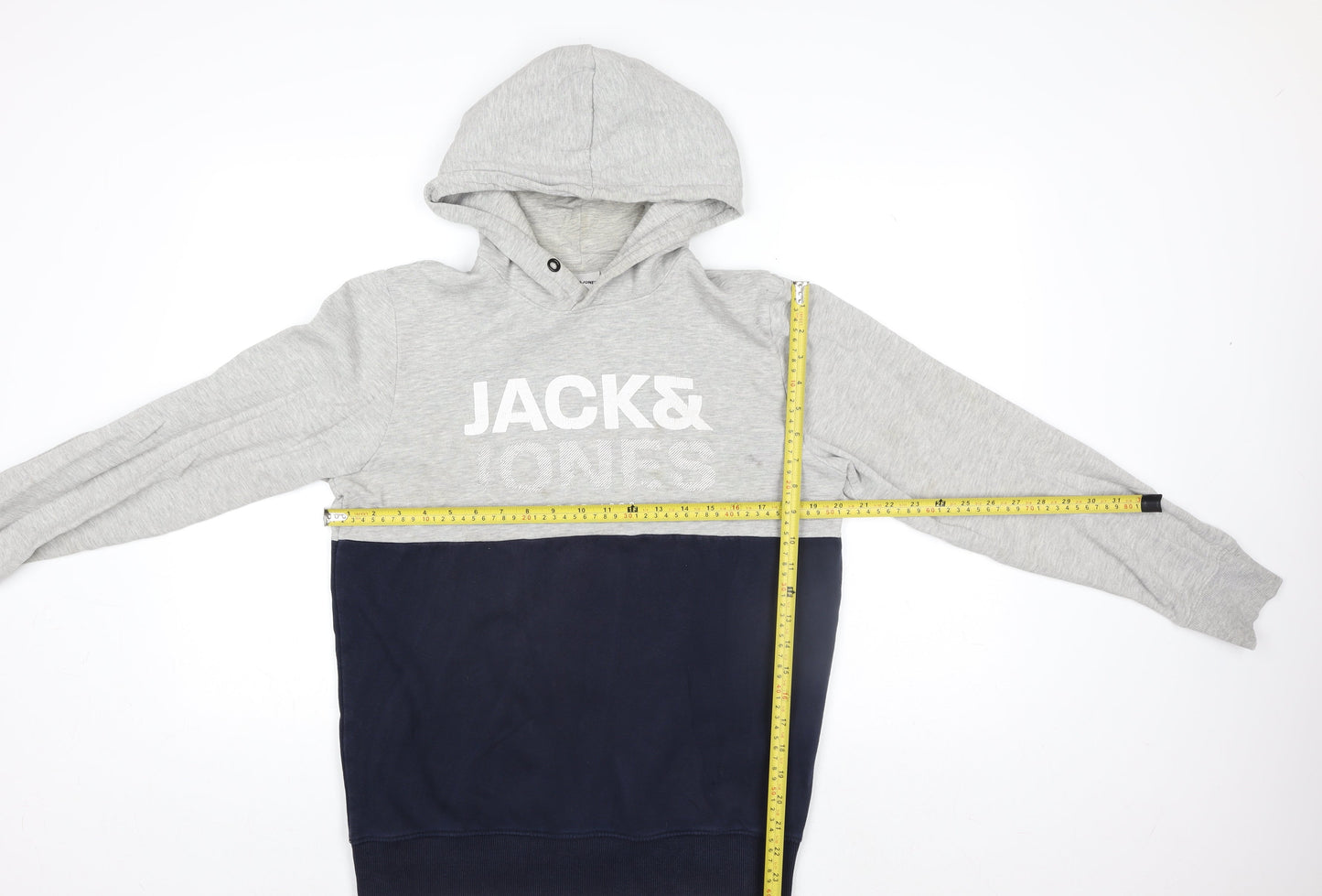 Mens UK L Regular JACK & JONES Grey Pullover Hoodie