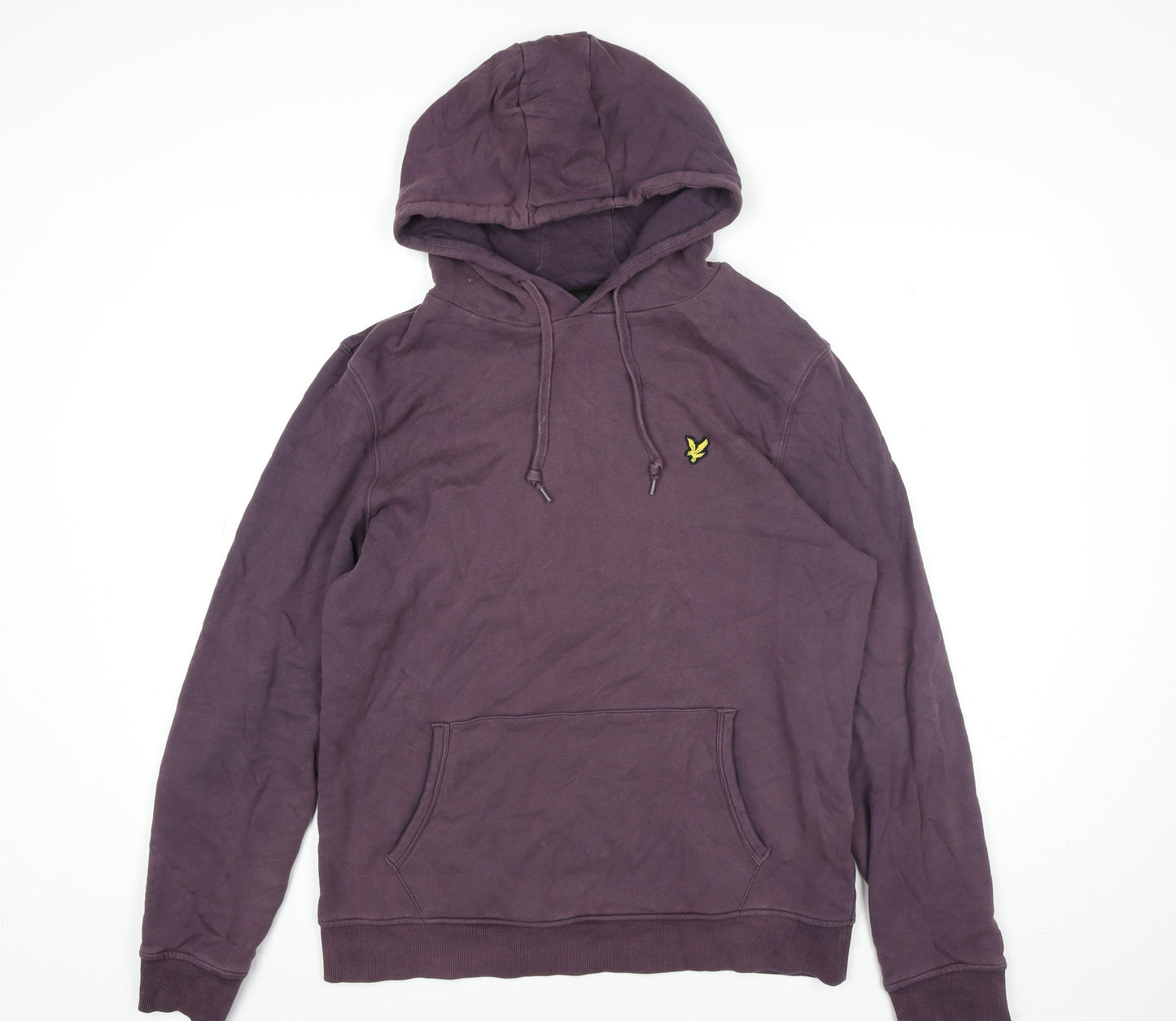 Lyle & Scott Men's Purple Pullover Hoodie Size L Cotton Logo