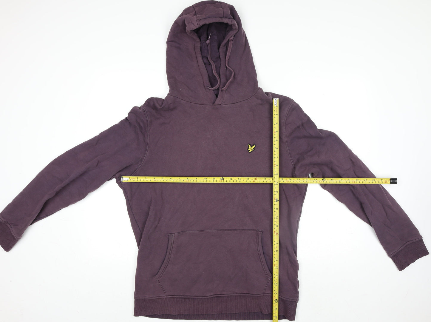Lyle & Scott Men's Purple Pullover Hoodie Size L Cotton Logo