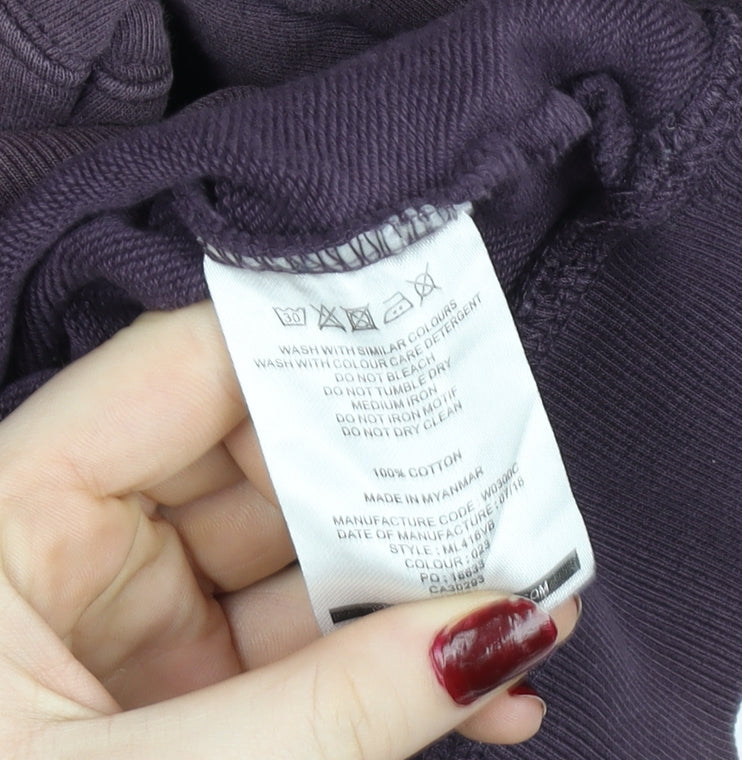 Lyle & Scott Men's Purple Pullover Hoodie Size L Cotton Logo