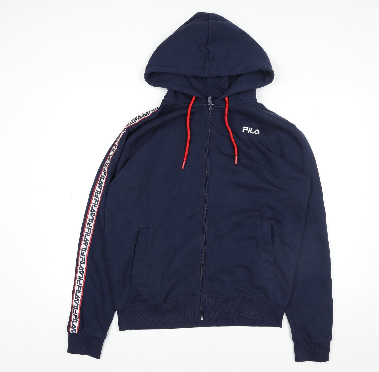 FILA Mens Blue Hooded Full Zip Basic Jacket Hoodie Size M