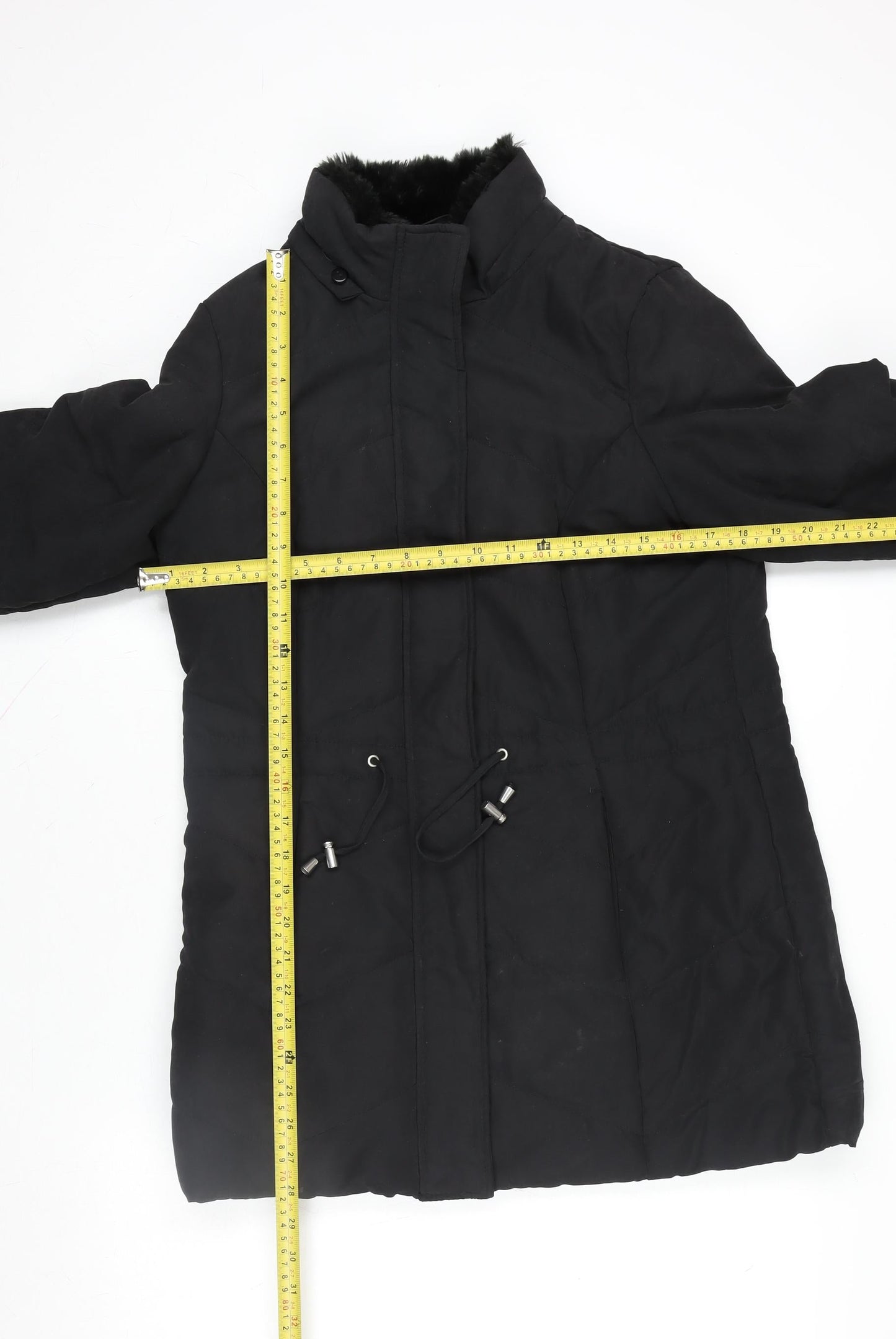 Roman Womens Black Size 10 Hooded Lined Long Parka Coat