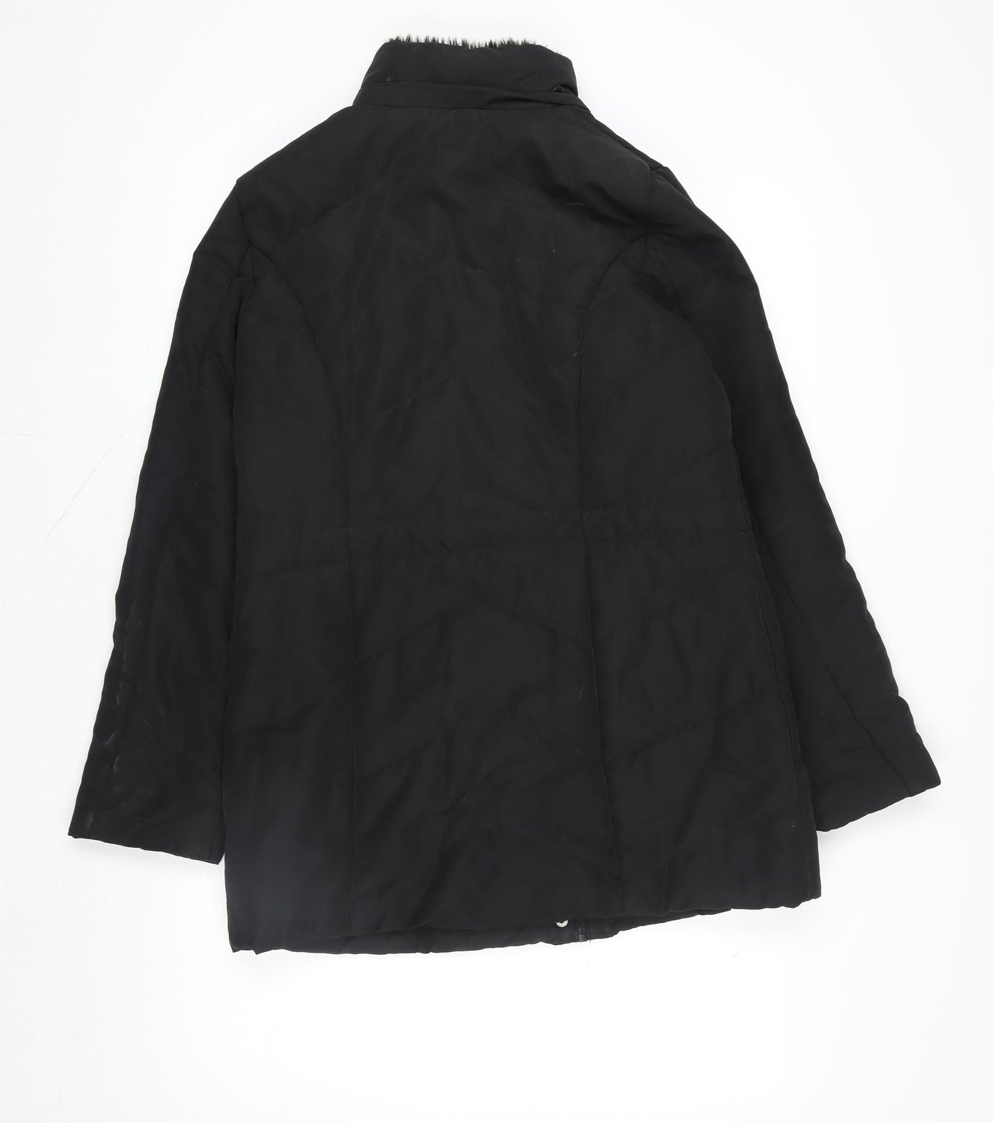 Roman Womens Black Size 10 Hooded Lined Long Parka Coat