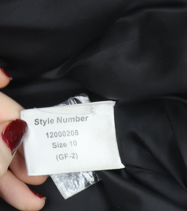 Roman Womens Black Size 10 Hooded Lined Long Parka Coat