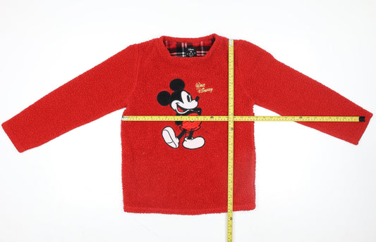 Disney Women’s Red Fleece Mickey Mouse Pyjama Top XS