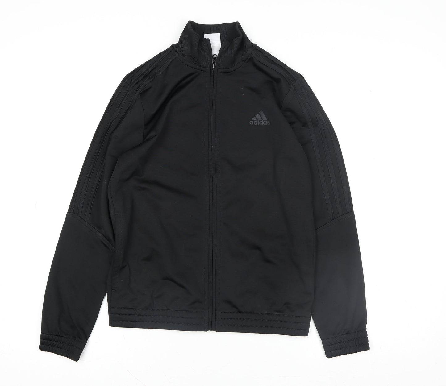 Adidas Boys Black 11-12 Years Track Jacket Lightweight Full Zip Sports Top