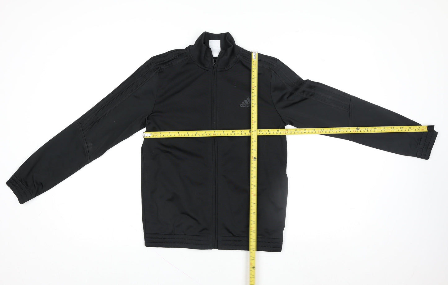 Adidas Boys Black 11-12 Years Track Jacket Lightweight Full Zip Sports Top