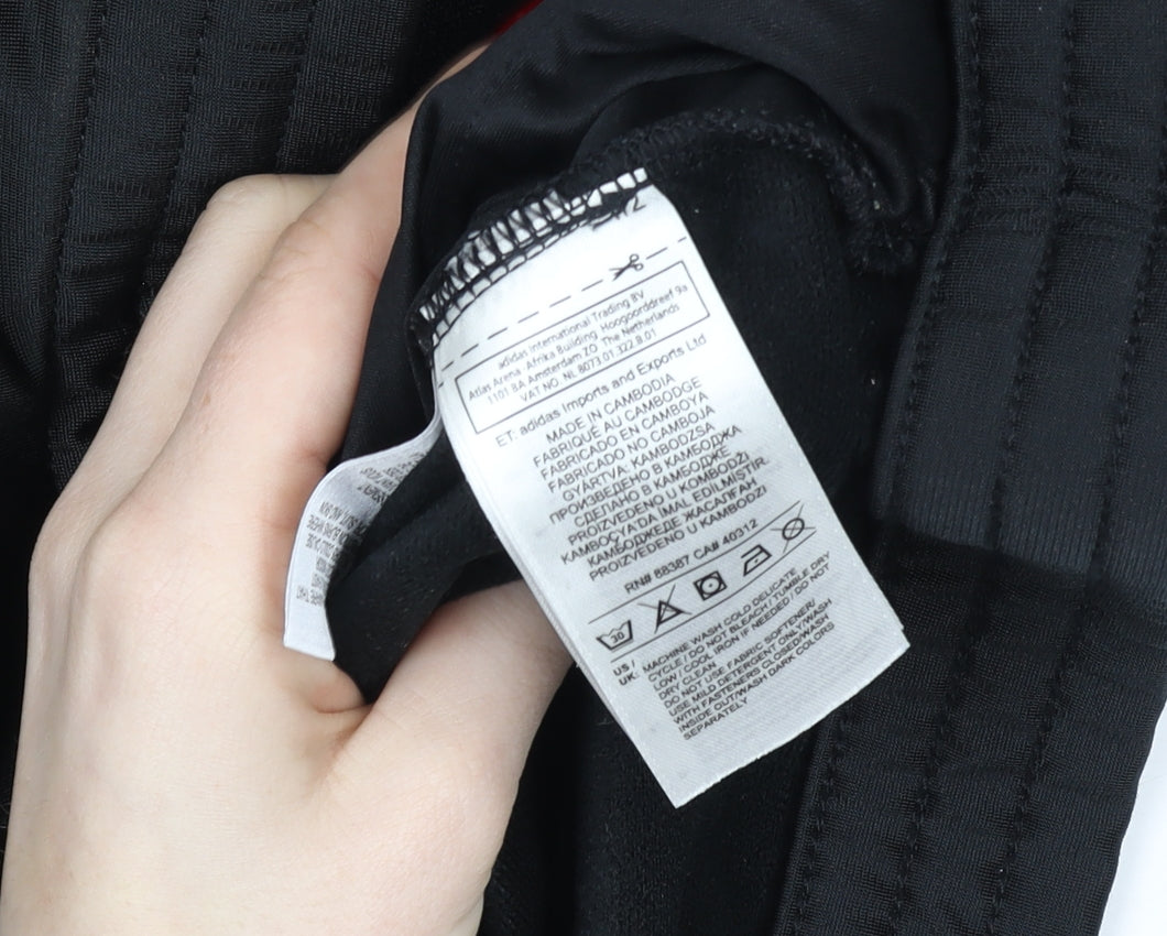 Adidas Boys Black 11-12 Years Track Jacket Lightweight Full Zip Sports Top