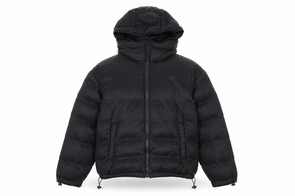 4F Women's Black Hooded Puffer Jacket Size M Winter Coat