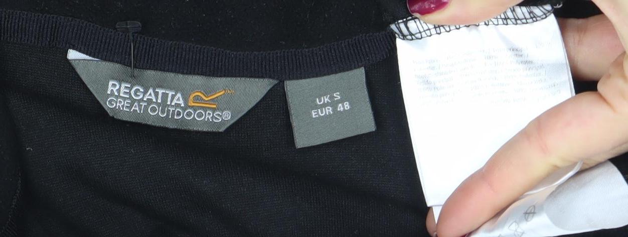 Mens UK S Regular Regatta Black Pullover Sweatshirt
