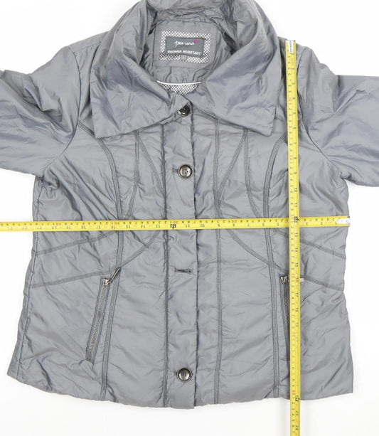 Marks and Spencer Per Una Women's Grey Size 10 Shower Resistant Puffer Jacket