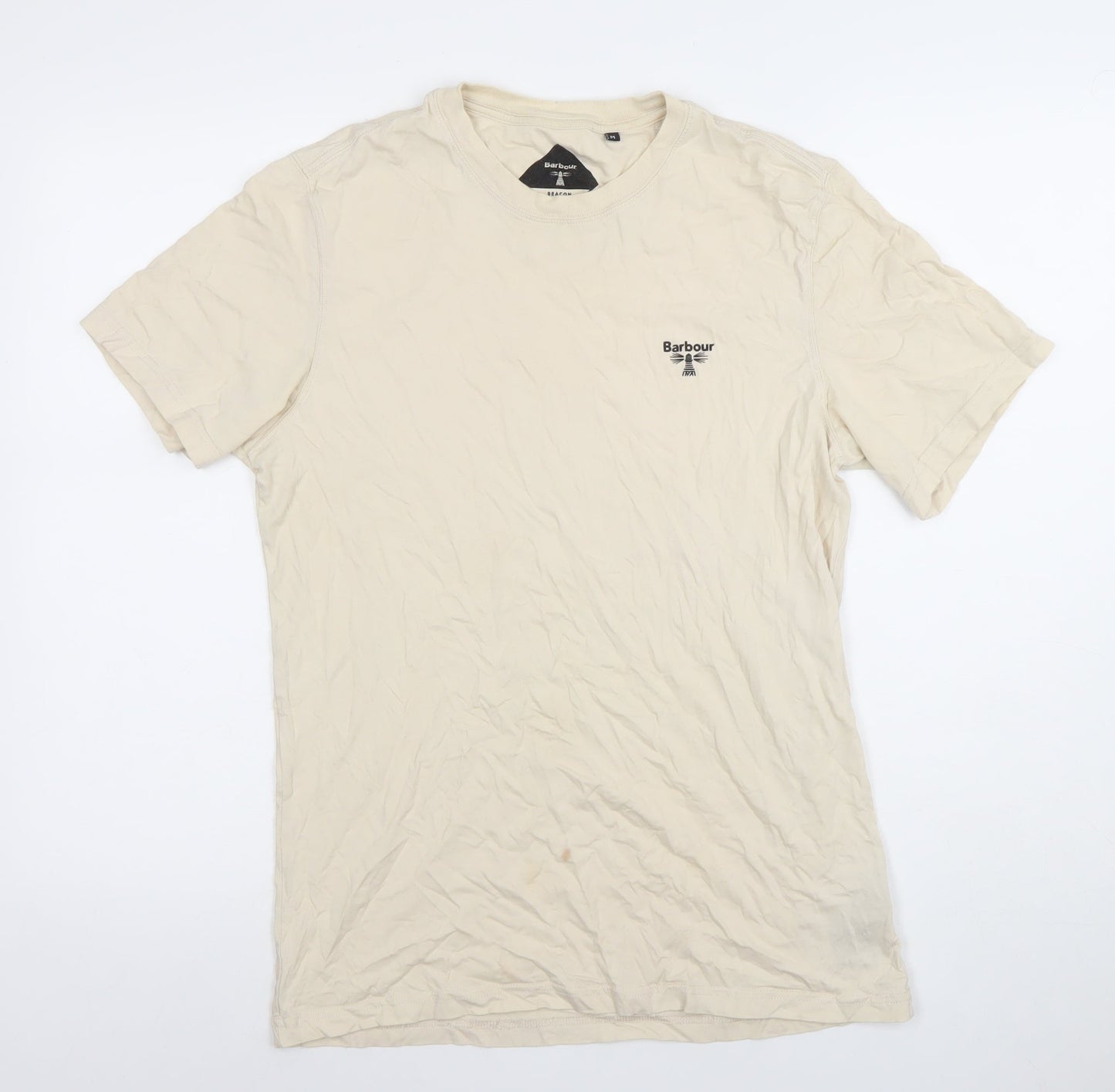 Mens UK Size M Barbour Beige  Cotton T-Shirt