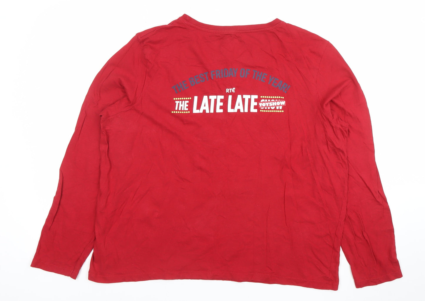 RTÉ Late Late Toy Show Red Graphic Long Sleeve Womens XL T-Shirt
