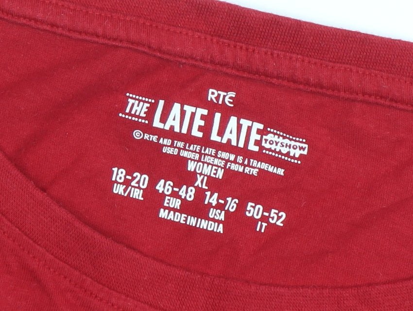 RTÉ Late Late Toy Show Red Graphic Long Sleeve Womens XL T-Shirt