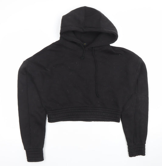 MFG Women Black 7XL Cropped Pullover Hoodie 48% Cotton 52% Polyester