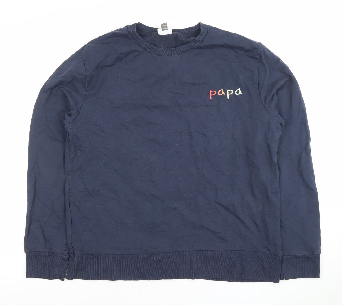 MORI Unisex Adults Navy Organic Cotton Pullover Sweatshirt M