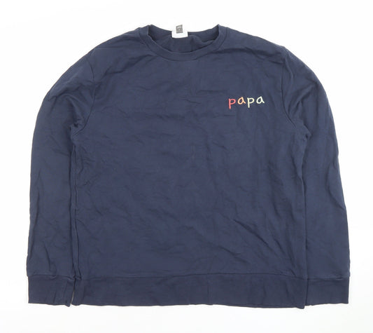 MORI Unisex Adults Navy Organic Cotton Pullover Sweatshirt M