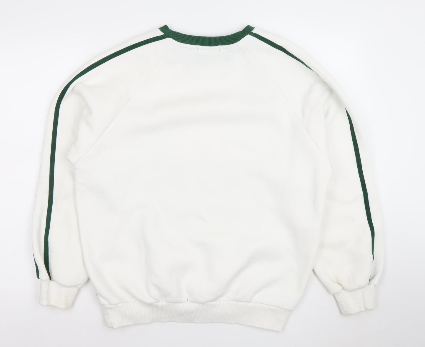 DAZY Men's White Green Graphic Pullover Sweatshirt Size M