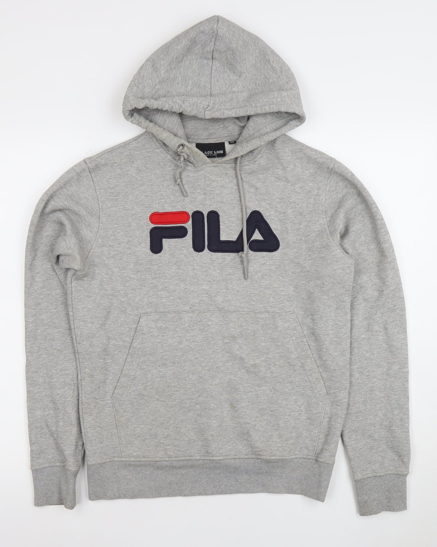 FILA Black Line Men's Grey Pullover Hoodie XS Logo Sports Style