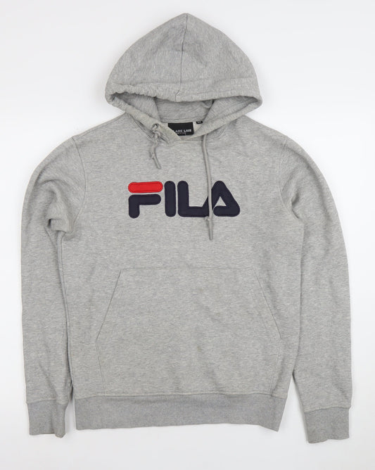 FILA Black Line Men's Grey Pullover Hoodie XS Logo Sports Style