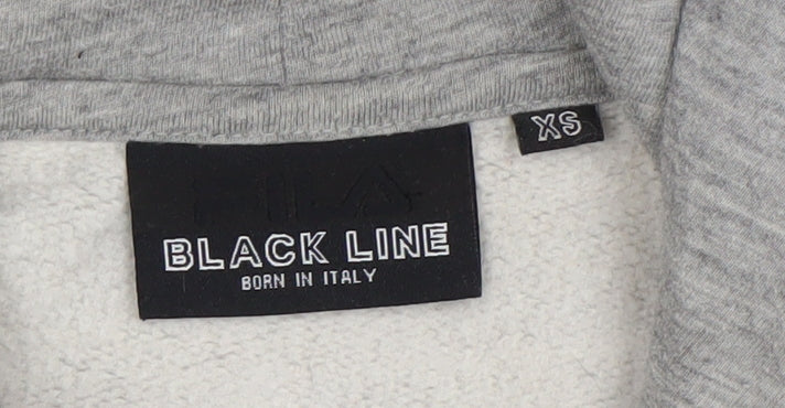 FILA Black Line Men's Grey Pullover Hoodie XS Logo Sports Style