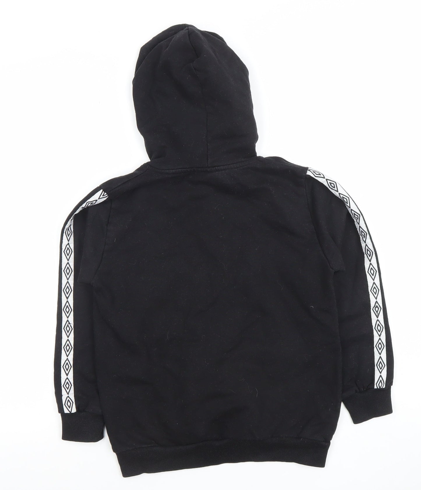 Umbro Boys Black Pullover Hoodie 9-10 Years Cotton Blend Logo Design