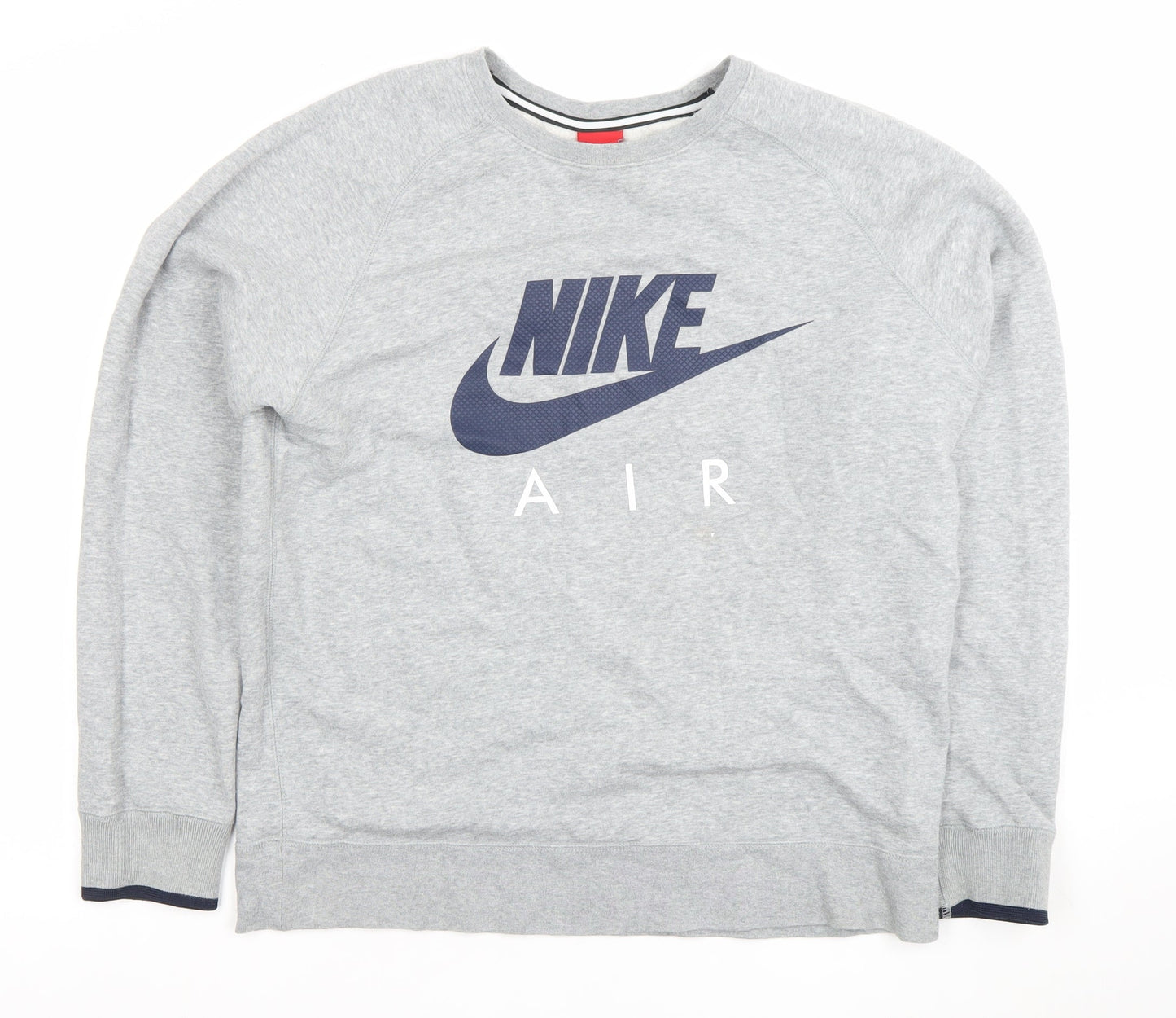Nike Men’s Grey AIR Logo Sweatshirt L Regular Fit Pullover