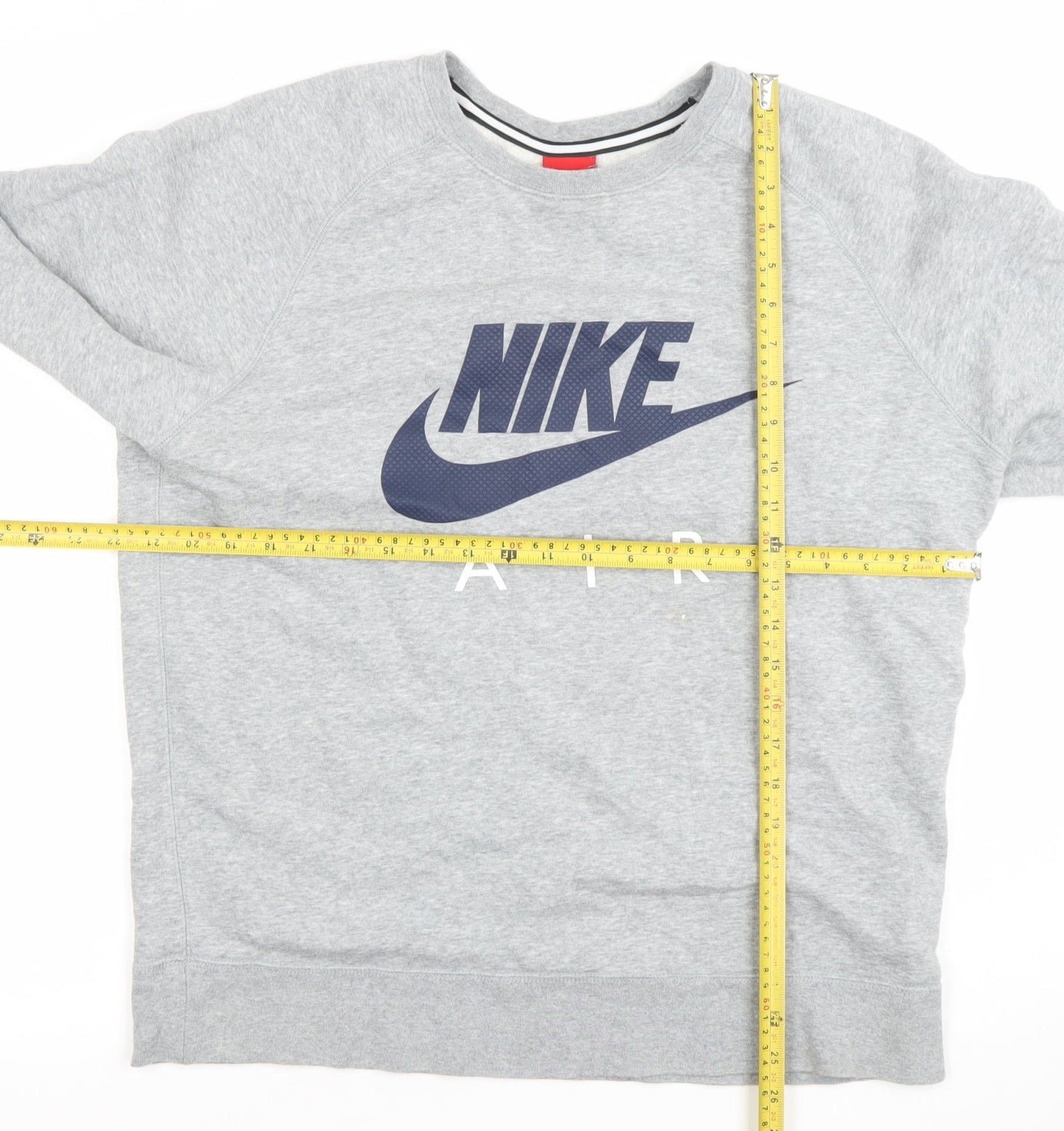 Nike Men’s Grey AIR Logo Sweatshirt L Regular Fit Pullover