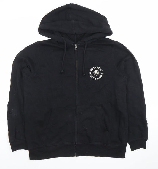 Marks and Spencer Women Black Size 12 Full Zip Hoodie