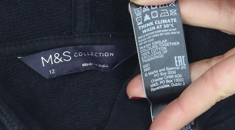 Marks and Spencer Women Black Size 12 Full Zip Hoodie