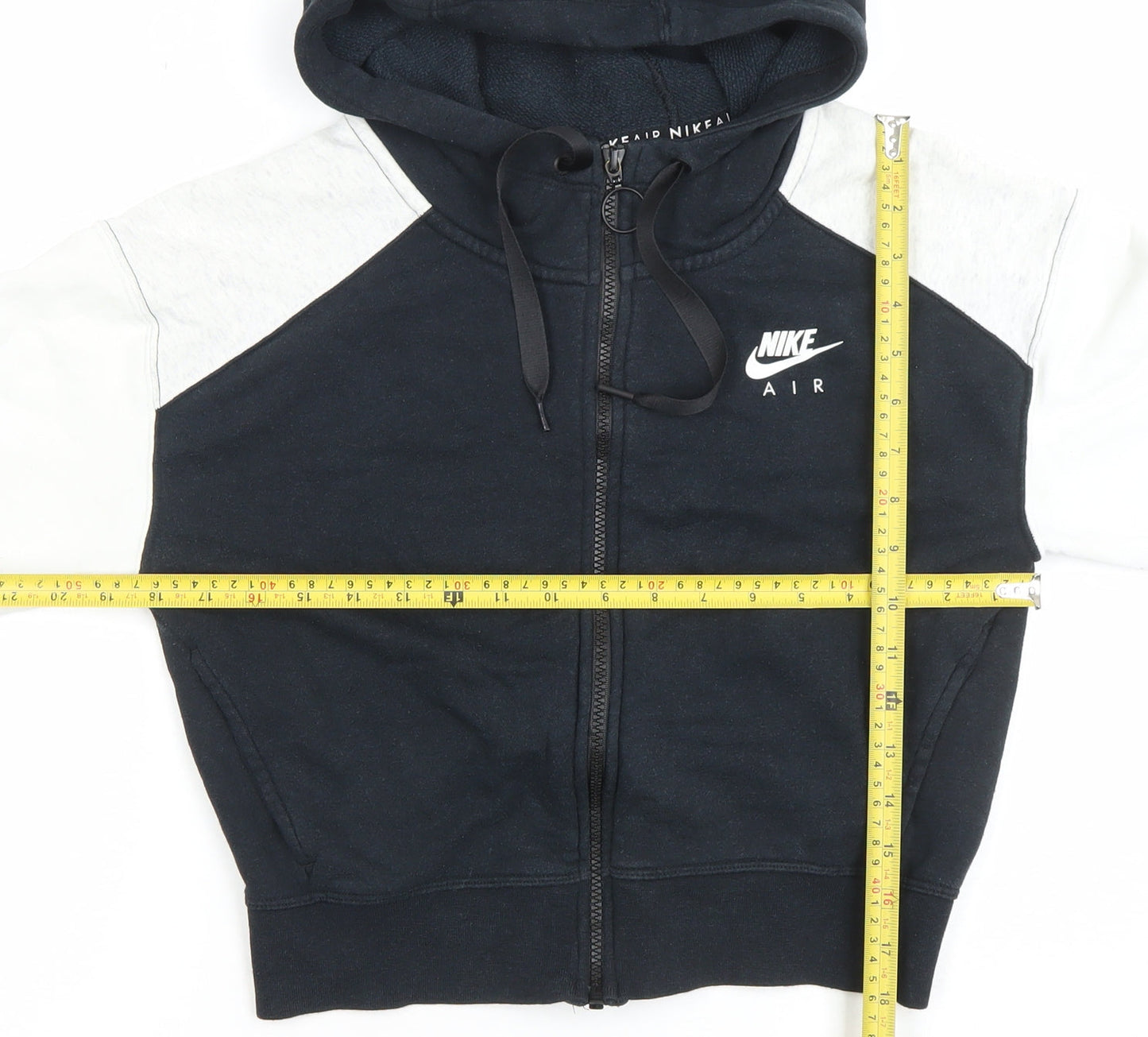 Nike Air Women's Black & White Full Zip Hoodie Size M Cotton Blend