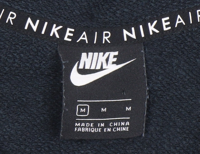 Nike Air Women's Black & White Full Zip Hoodie Size M Cotton Blend