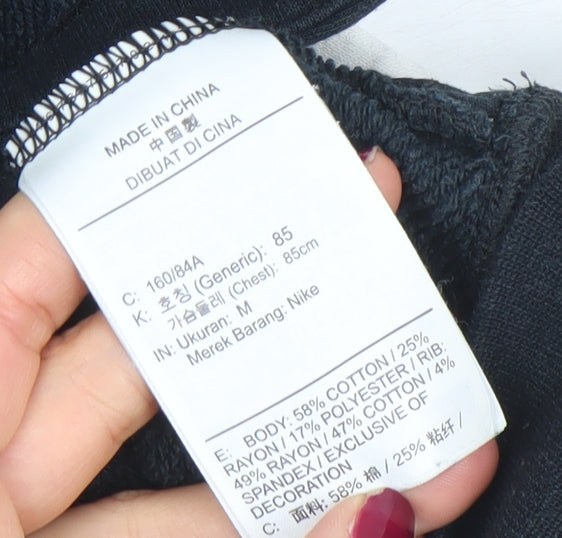 Nike Air Women's Black & White Full Zip Hoodie Size M Cotton Blend