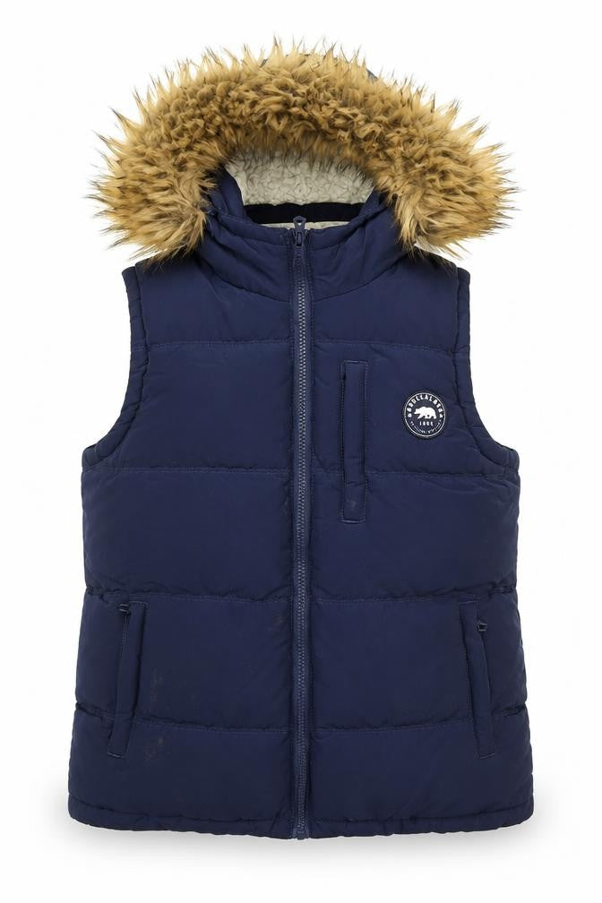 SoulCal Blue Hooded Puffer Gilet Teens XS Polyester Waistcoat