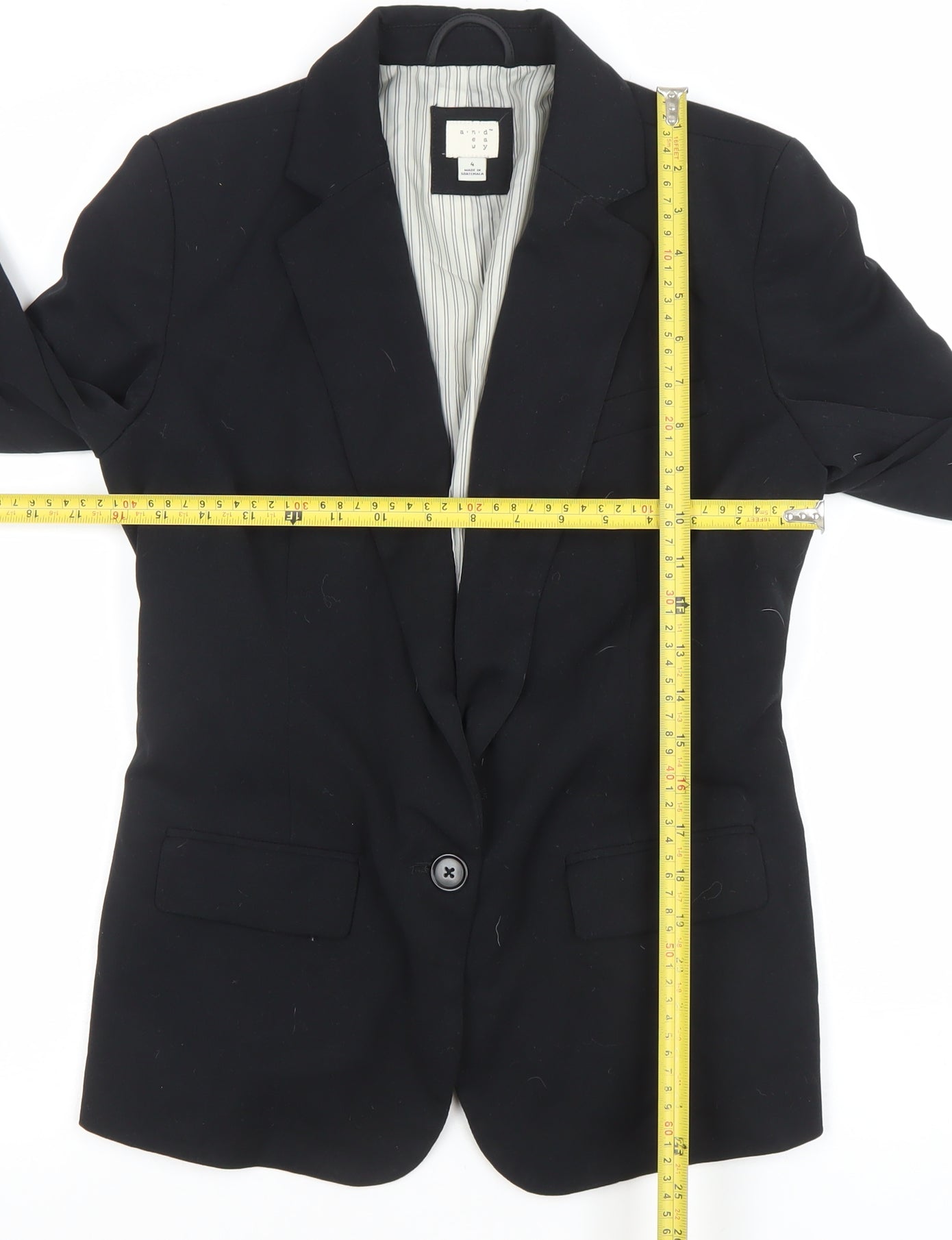 And Away Women's Black Size 8 Single-Breasted Lined Blazer