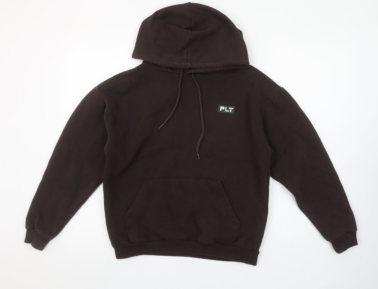 PrettyLittleThing Women's Brown Pullover Hoodie Size 4 Cotton Blend