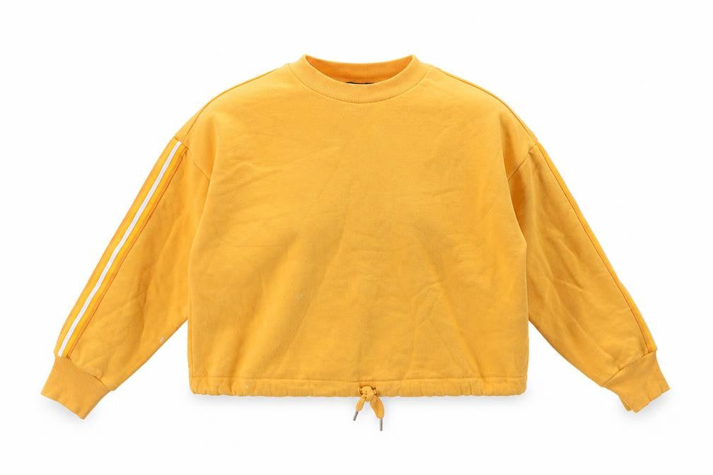 Marks and Spencer Women Yellow Drawstring Crew Neck Pullover Sweatshirt XS