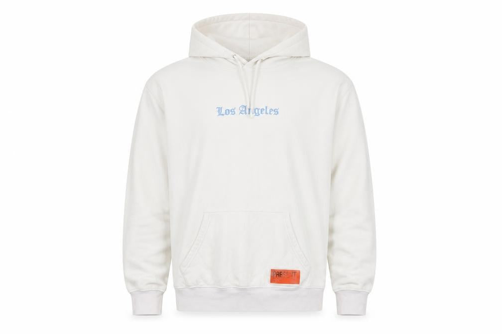 Primark Men's White Los Angeles Graphic Pullover Hoodie Size S