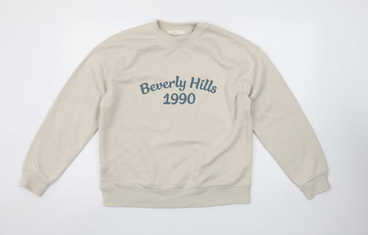 Primark Cares Women's Beige Beverly Hills 1990 Pullover Sweatshirt XS