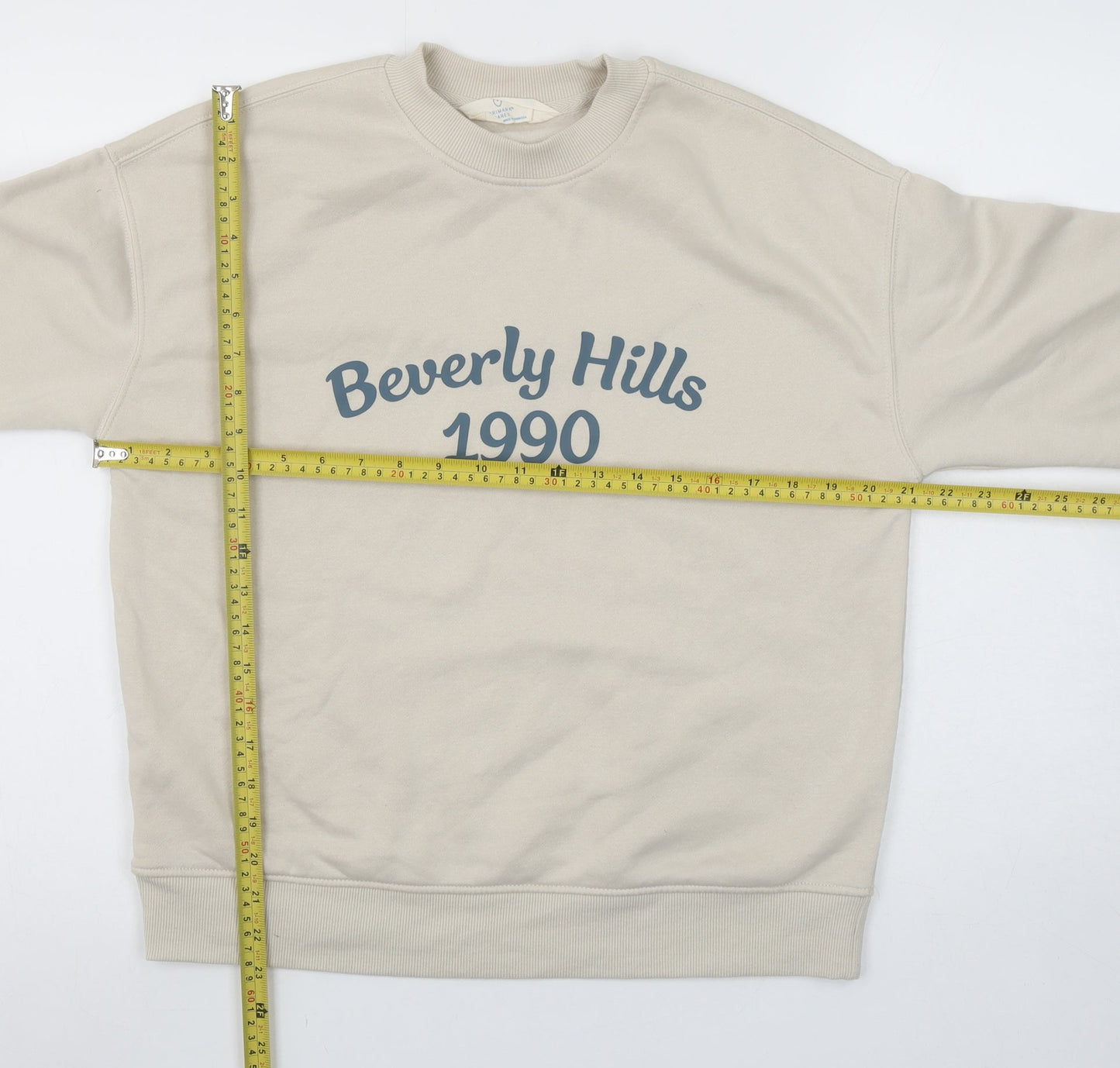 Primark Cares Women's Beige Beverly Hills 1990 Pullover Sweatshirt XS