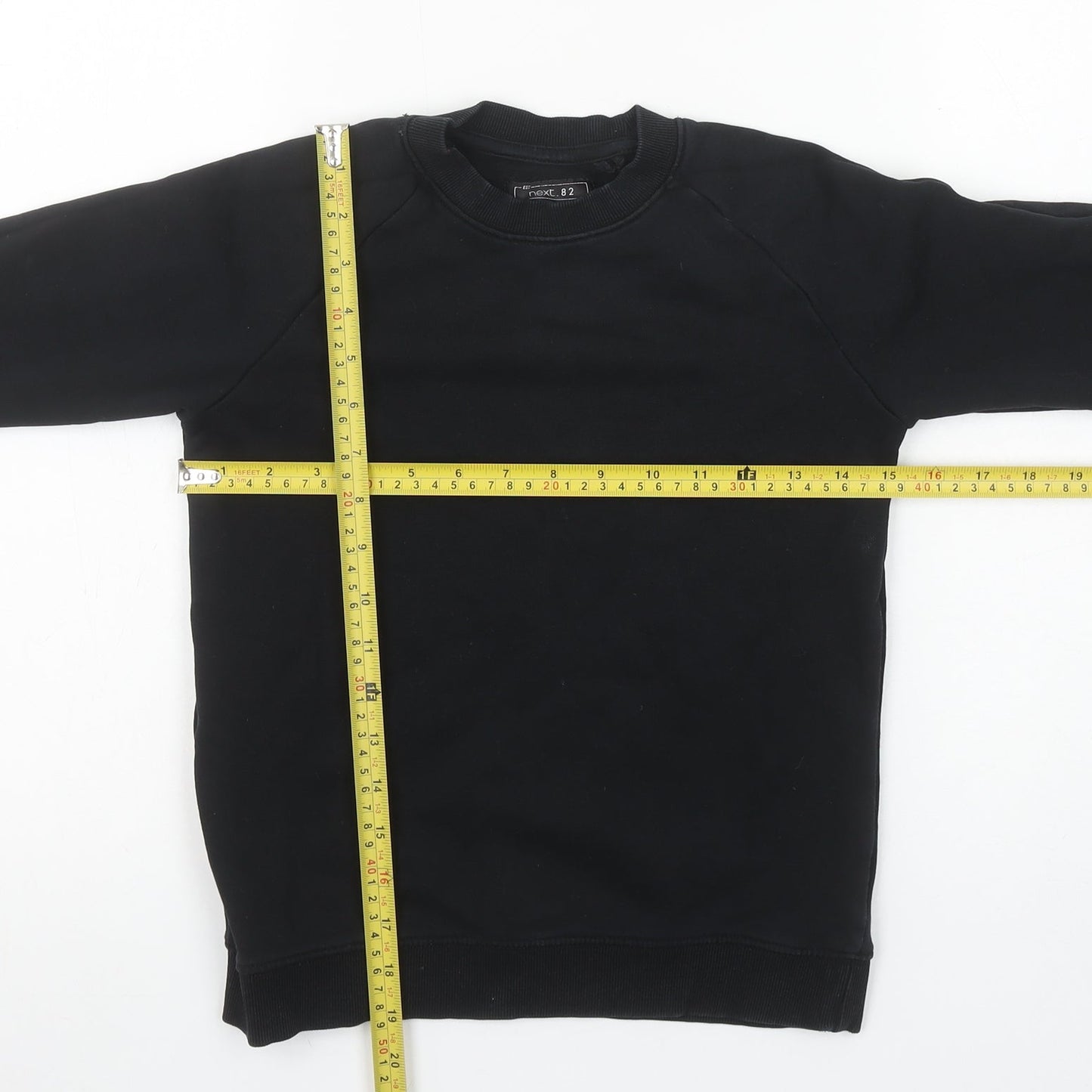 Next Boys Black Cotton Blend Crew Neck Fleece Sweatshirt 9 Years