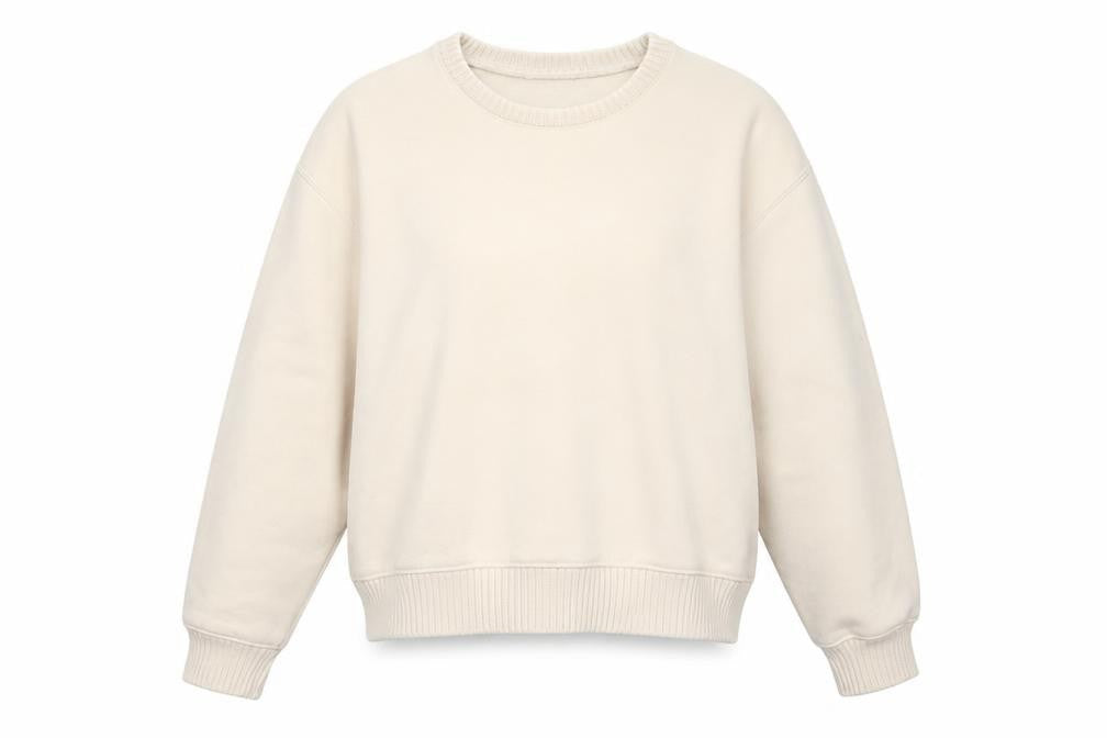 Zara Women Beige Cotton Blend Pullover Sweatshirt Size S