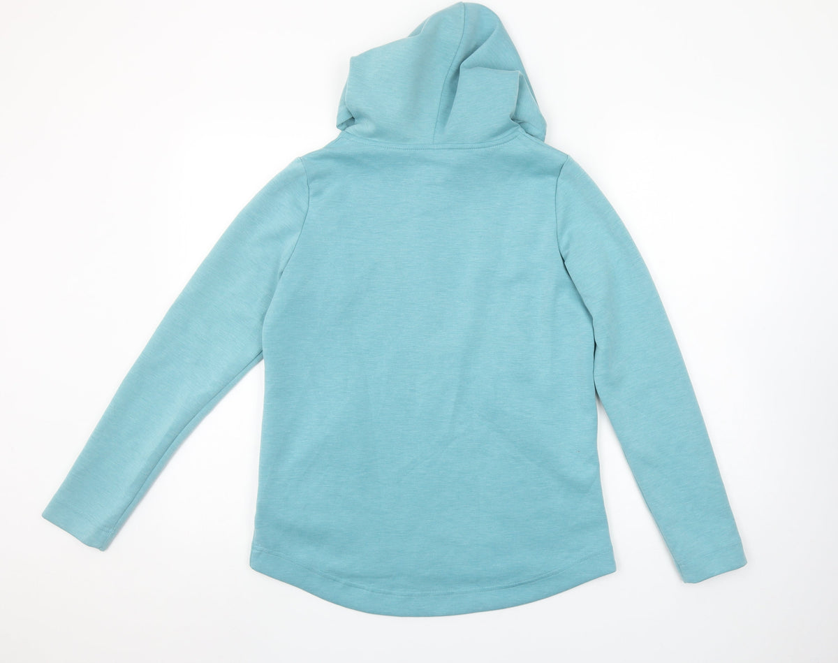 Close-up detail of Dunnes women’s teal xs full zip hoodie polyester blend