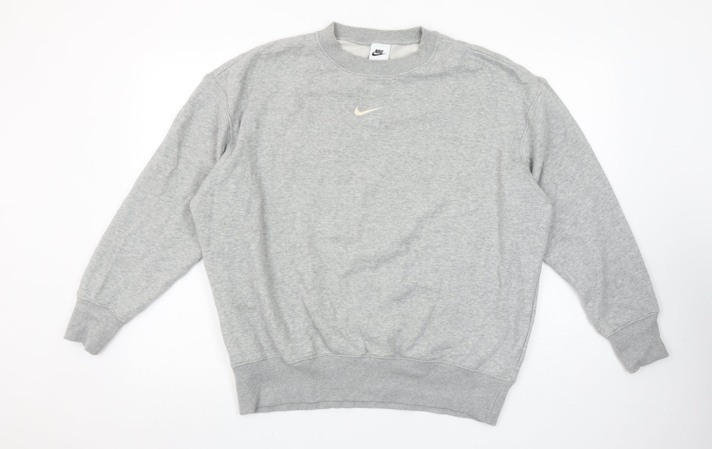 Nike Mens Grey Small Pullover Sweatshirt Crew Neck Fleece Jumper